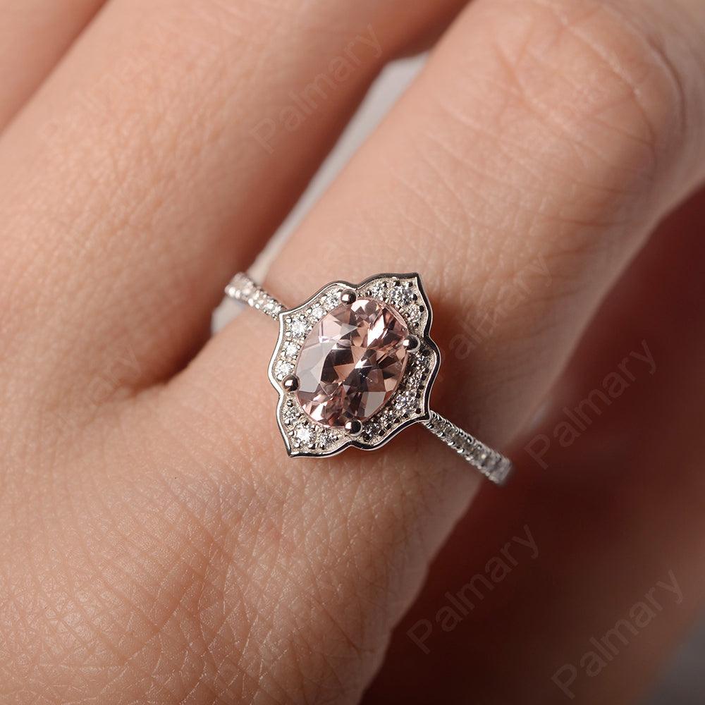 Oval Cut Petal Morganite Engagement Ring - Palmary