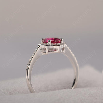 Oval Cut Petal Ruby Engagement Ring - Palmary