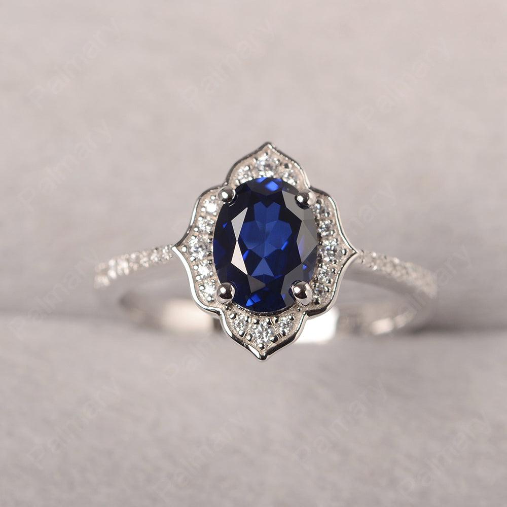 Oval Cut Petal Sapphire Engagement Ring - Palmary