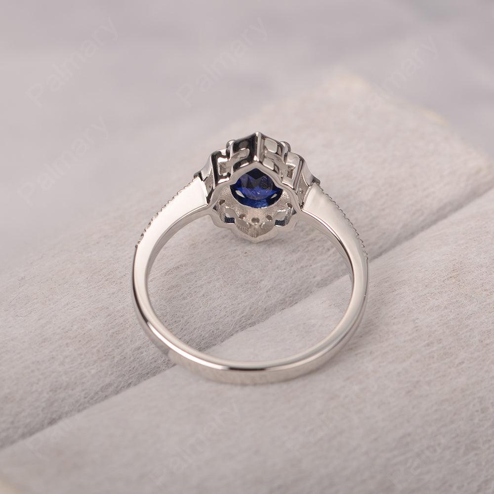 Oval Cut Petal Sapphire Engagement Ring - Palmary