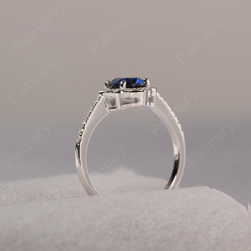 Oval Cut Petal Sapphire Engagement Ring - Palmary