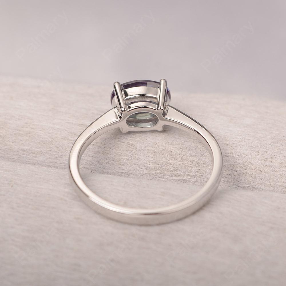 East West Oval Cut Alexandrite Solitaire Ring - Palmary