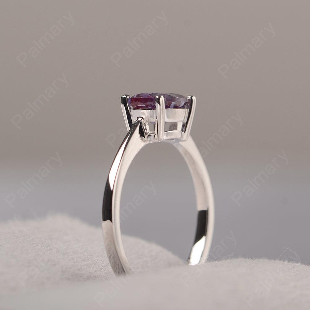 East West Oval Cut Alexandrite Solitaire Ring - Palmary