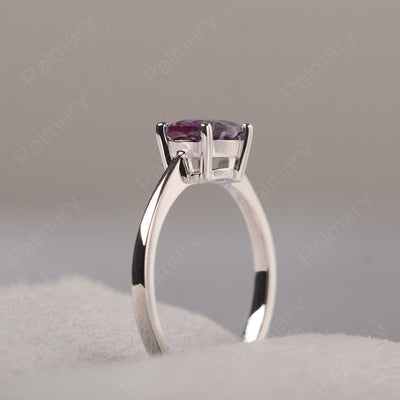 East West Oval Cut Alexandrite Solitaire Ring - Palmary