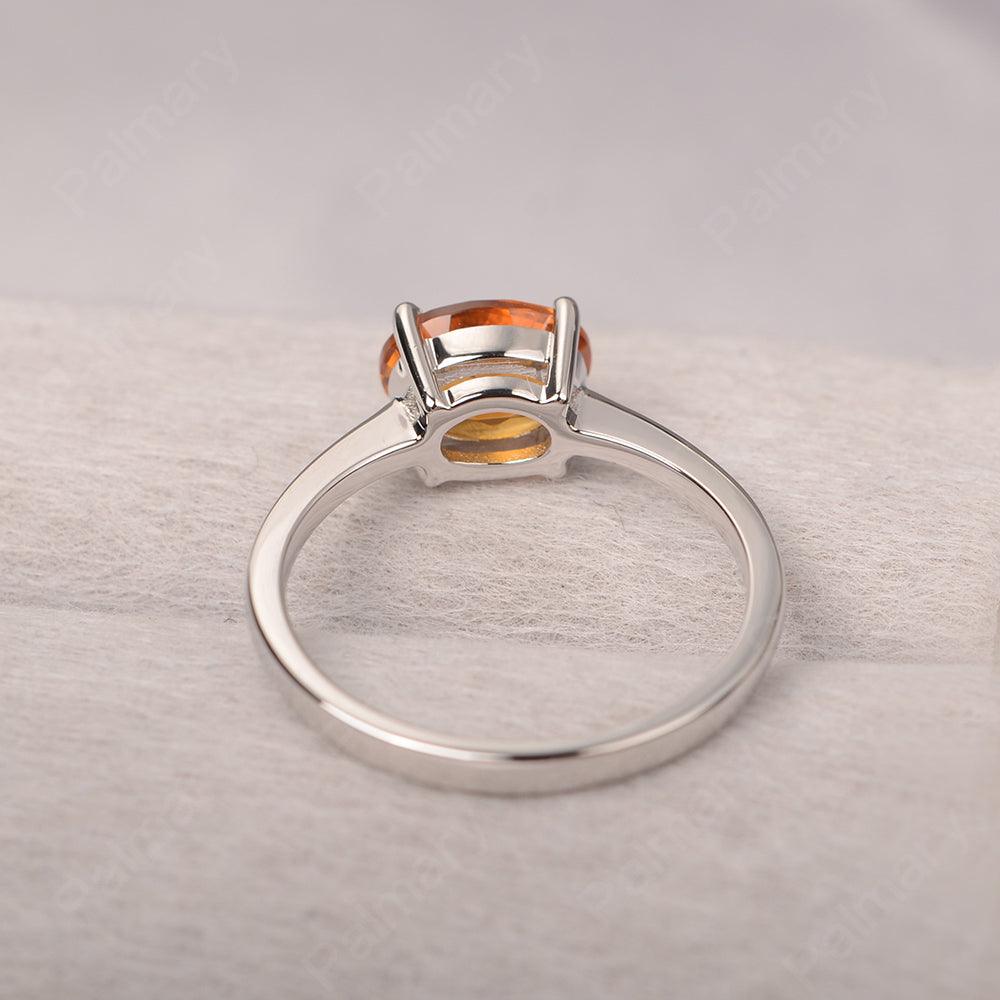 East West Oval Cut Citrine Solitaire Ring - Palmary