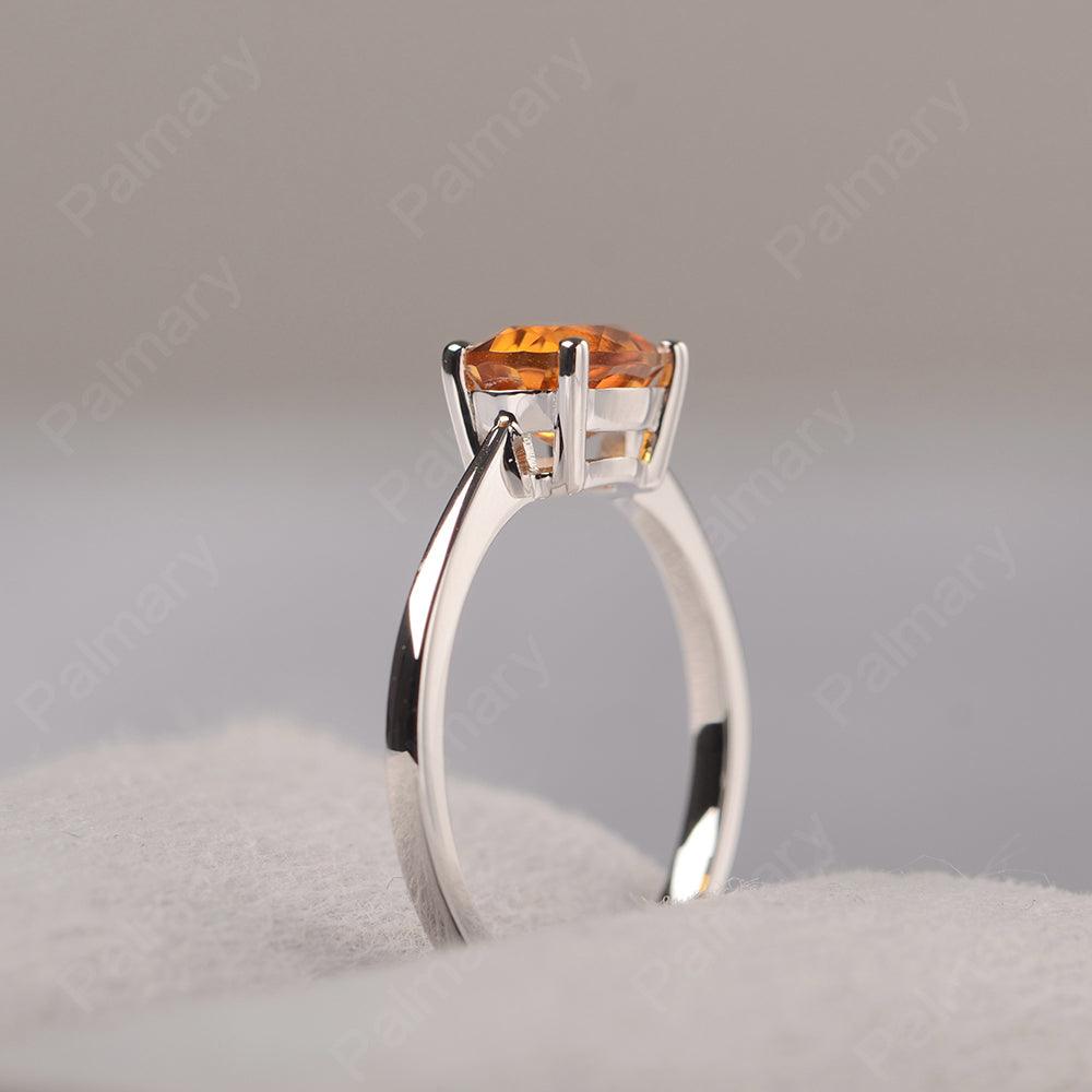 East West Oval Cut Citrine Solitaire Ring - Palmary