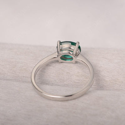East West Oval Cut Emerald Solitaire Ring - Palmary