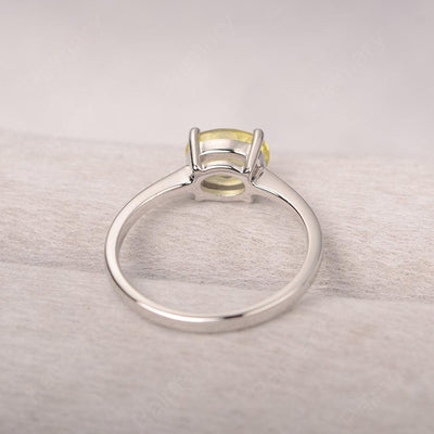 East West Oval Cut Lemon Quartz Solitaire Ring - Palmary