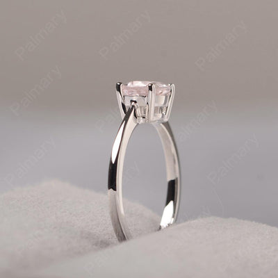East West Oval Cut Morganite Solitaire Ring - Palmary