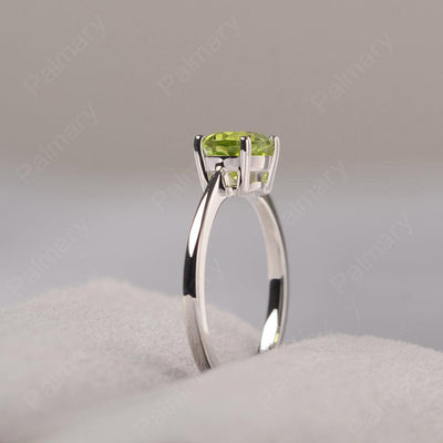 East West Oval Cut Peridot Solitaire Ring - Palmary