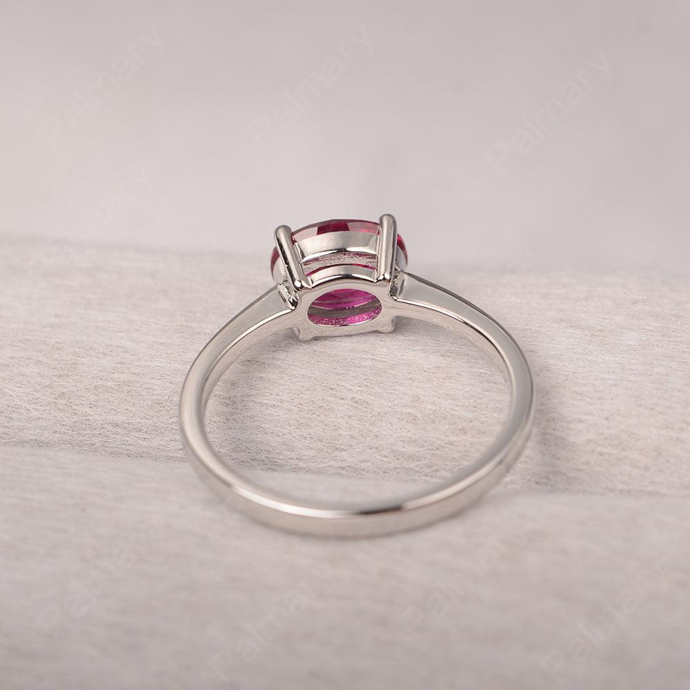 East West Oval Cut Ruby Solitaire Ring - Palmary