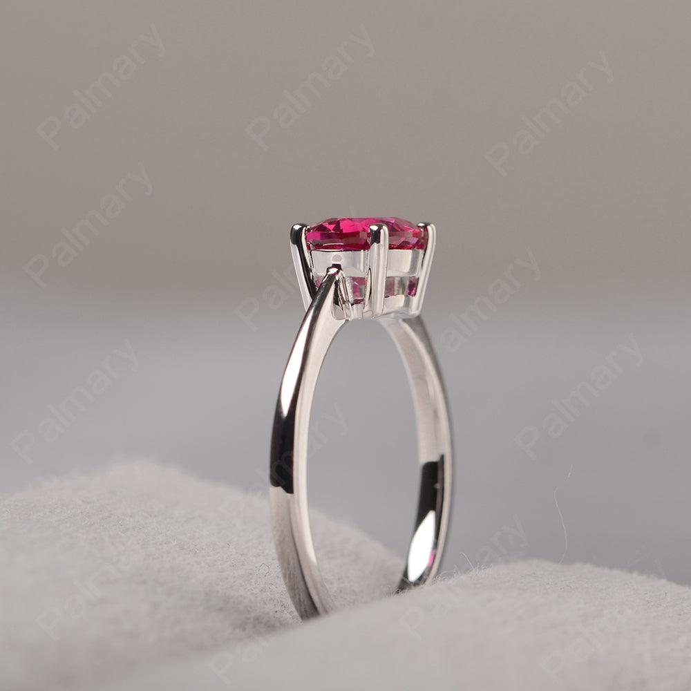 East West Oval Cut Ruby Solitaire Ring - Palmary