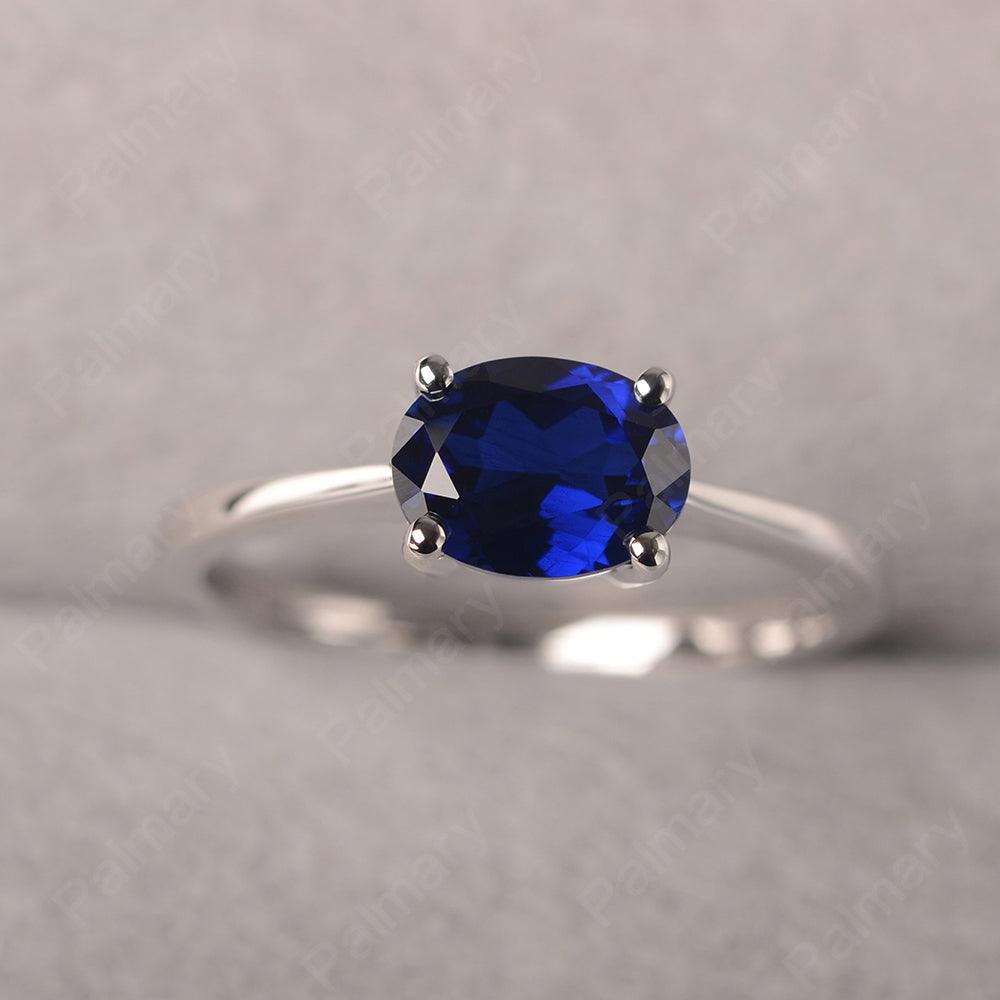 East West Oval Cut Sapphire Solitaire Ring - Palmary