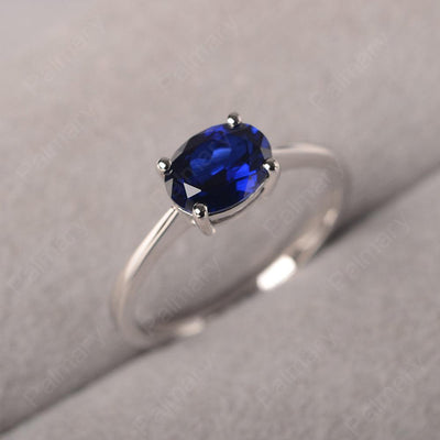 East West Oval Cut Sapphire Solitaire Ring - Palmary