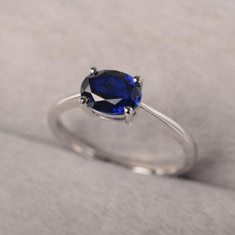 East West Oval Cut Sapphire Solitaire Ring - Palmary