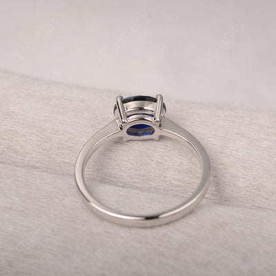 East West Oval Cut Sapphire Solitaire Ring - Palmary