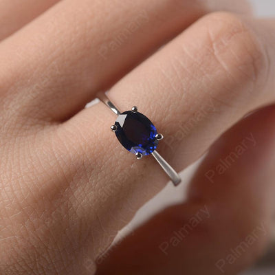 East West Oval Cut Sapphire Solitaire Ring - Palmary
