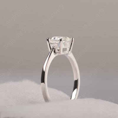 East West Oval Cut White Topaz Solitaire Ring - Palmary