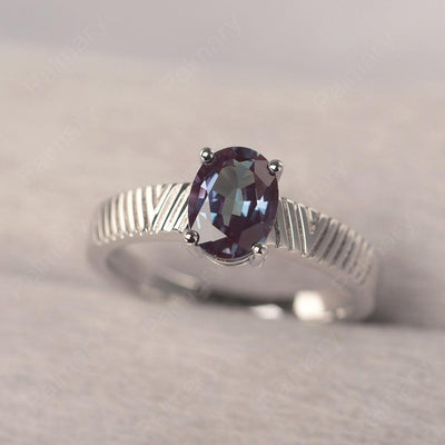 Oval Cut Wide Band Alexandrite Ring - Palmary