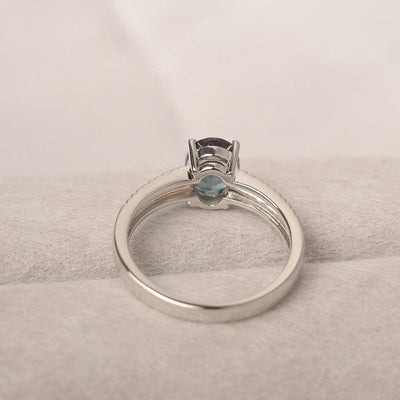 Oval Cut Wide Band Alexandrite Ring - Palmary