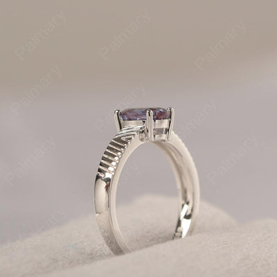 Oval Cut Wide Band Alexandrite Ring - Palmary