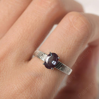Oval Cut Wide Band Alexandrite Ring - Palmary