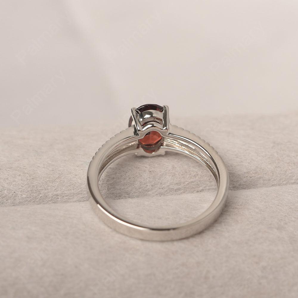 Oval Cut Wide Band Garnet Ring - Palmary