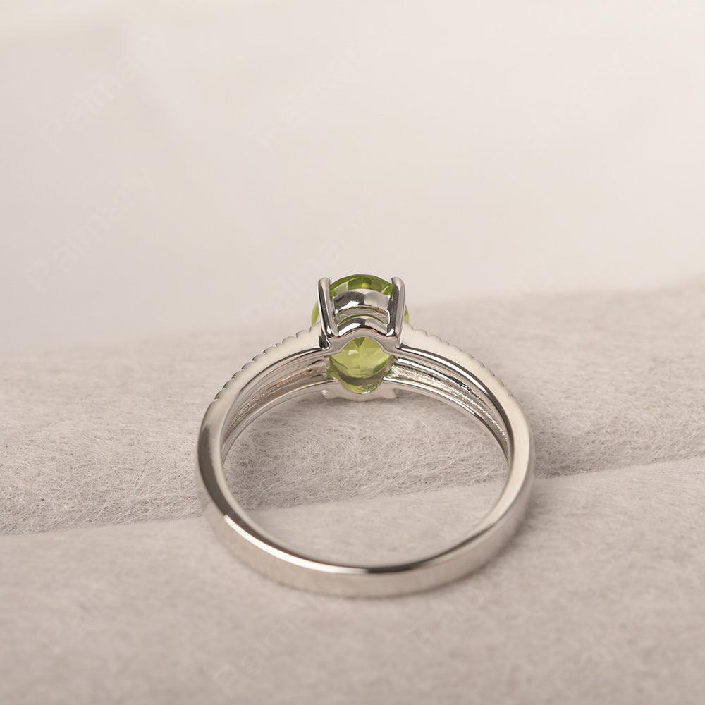 Oval Cut Wide Band Peridot Ring - Palmary