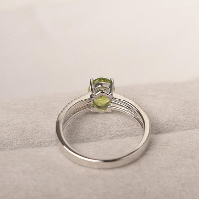 Oval Cut Wide Band Peridot Ring - Palmary