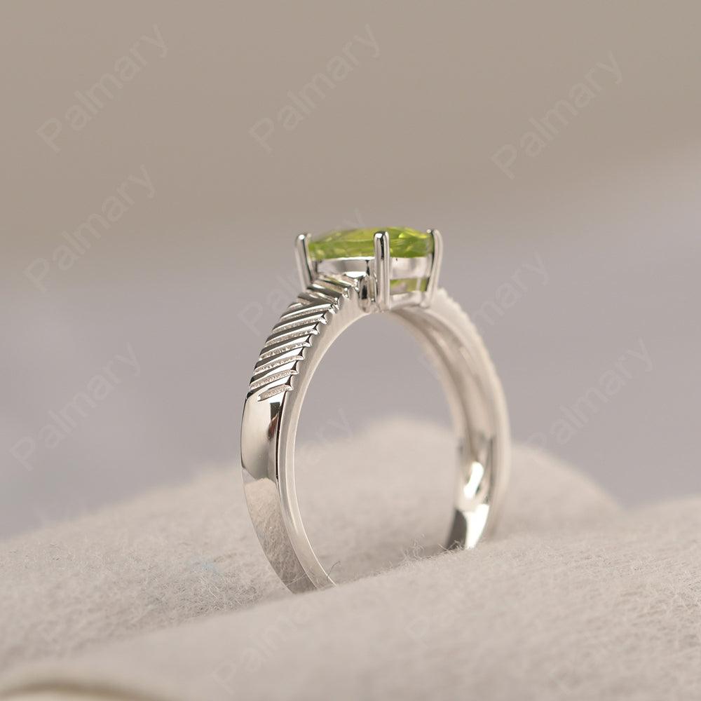 Oval Cut Wide Band Peridot Ring - Palmary