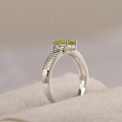 Oval Cut Wide Band Peridot Ring - Palmary