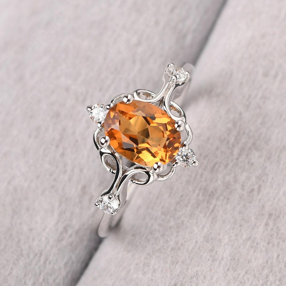 Oval Cut Vintage Citrine Ring - Palmary