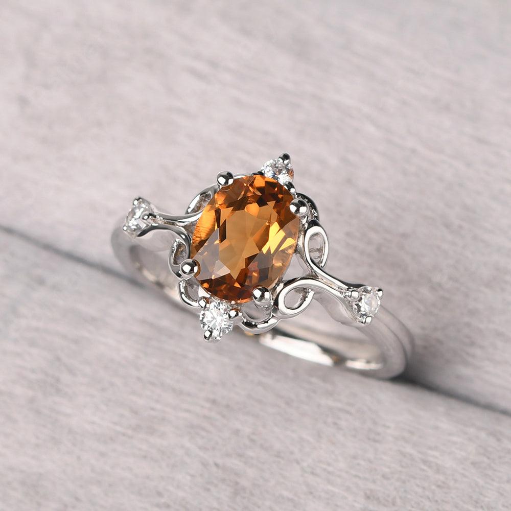 Oval Cut Vintage Citrine Ring - Palmary