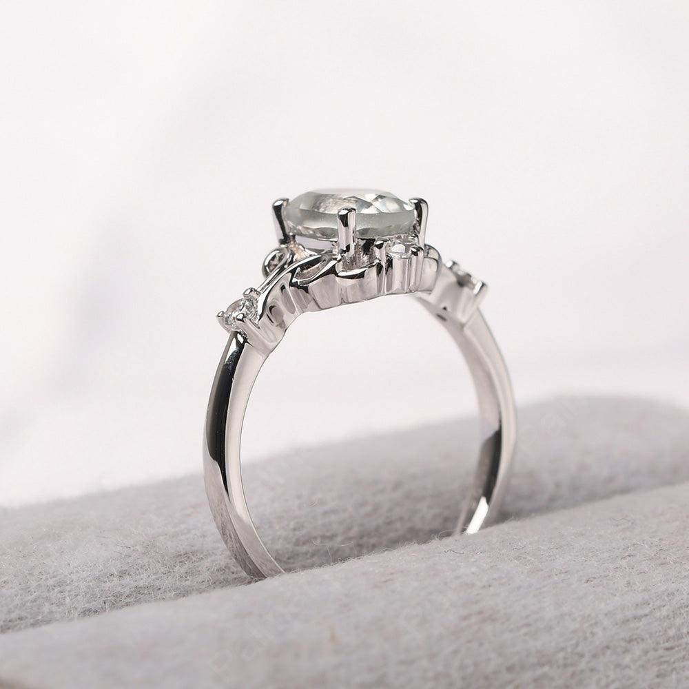 Oval Cut Vintage Green Amethyst Ring - Palmary