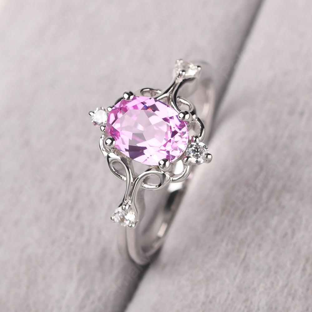 Oval Cut Vintage Pink Sapphire Ring - Palmary