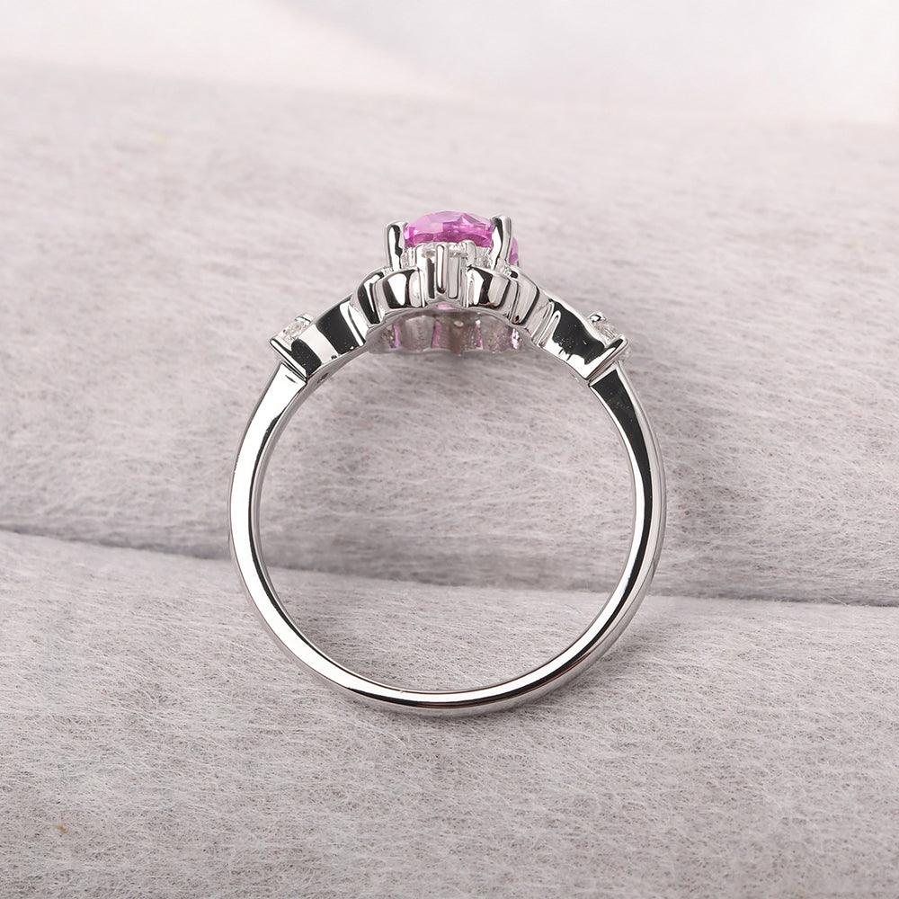 Oval Cut Vintage Pink Sapphire Ring - Palmary