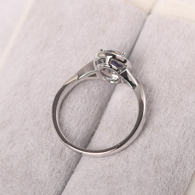 Oval Shaped Mystic Topaz Halo Engagement Ring - Palmary