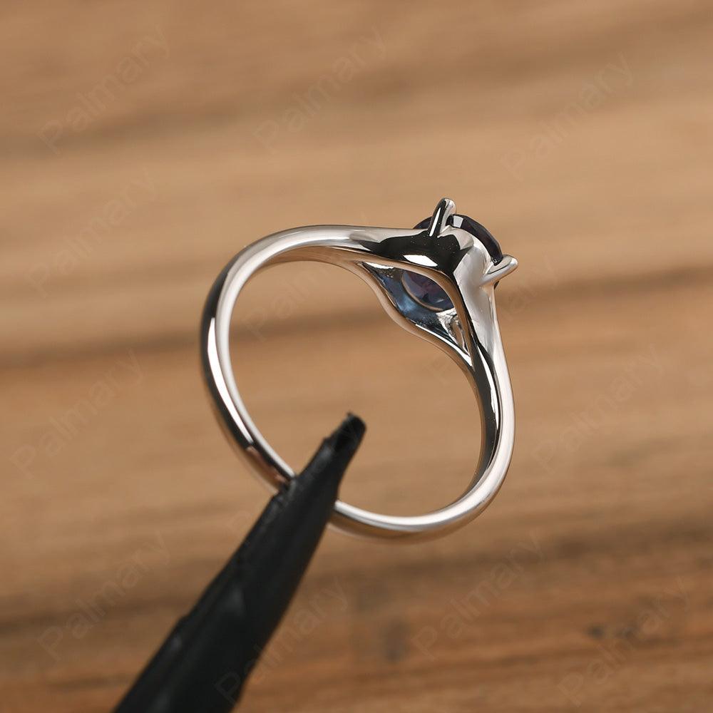 Split Shank Oval Alexandrite Solitaire Ring - Palmary