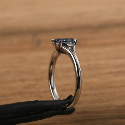 Split Shank Oval Alexandrite Solitaire Ring - Palmary