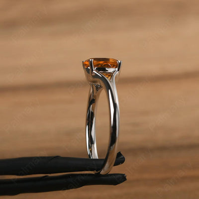 Split Shank Oval Citrine Solitaire Ring - Palmary