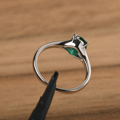 Split Shank Oval Emerald Solitaire Ring - Palmary