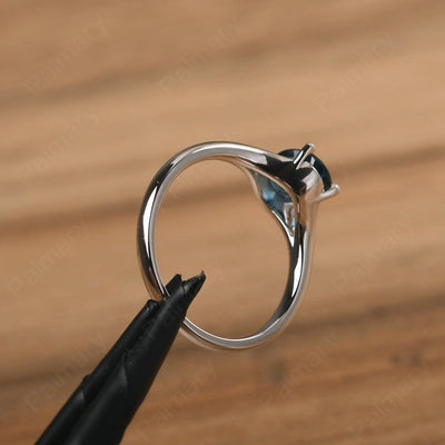 Split Shank Oval London Blue Topaz Solitaire Ring - Palmary