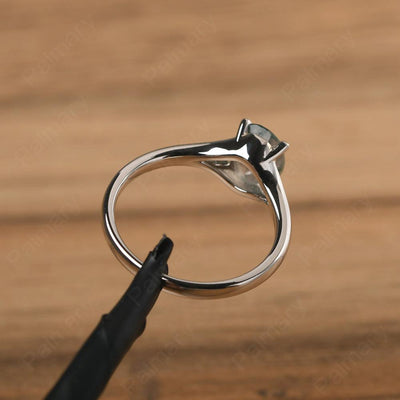 Split Shank Oval Moss Agate Solitaire Ring - Palmary