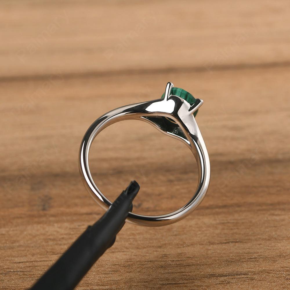 Split Shank Oval Malachite Solitaire Ring - Palmary