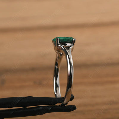 Split Shank Oval Malachite Solitaire Ring - Palmary
