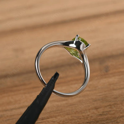 Split Shank Oval Peridot Solitaire Ring - Palmary