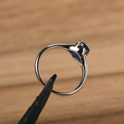 Split Shank Oval Sapphire Solitaire Ring - Palmary