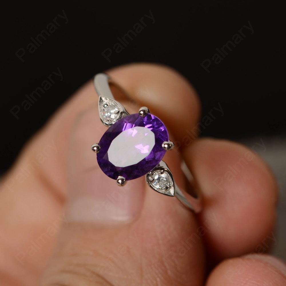 Oval Cut Amethyst Engagement Ring - Palmary