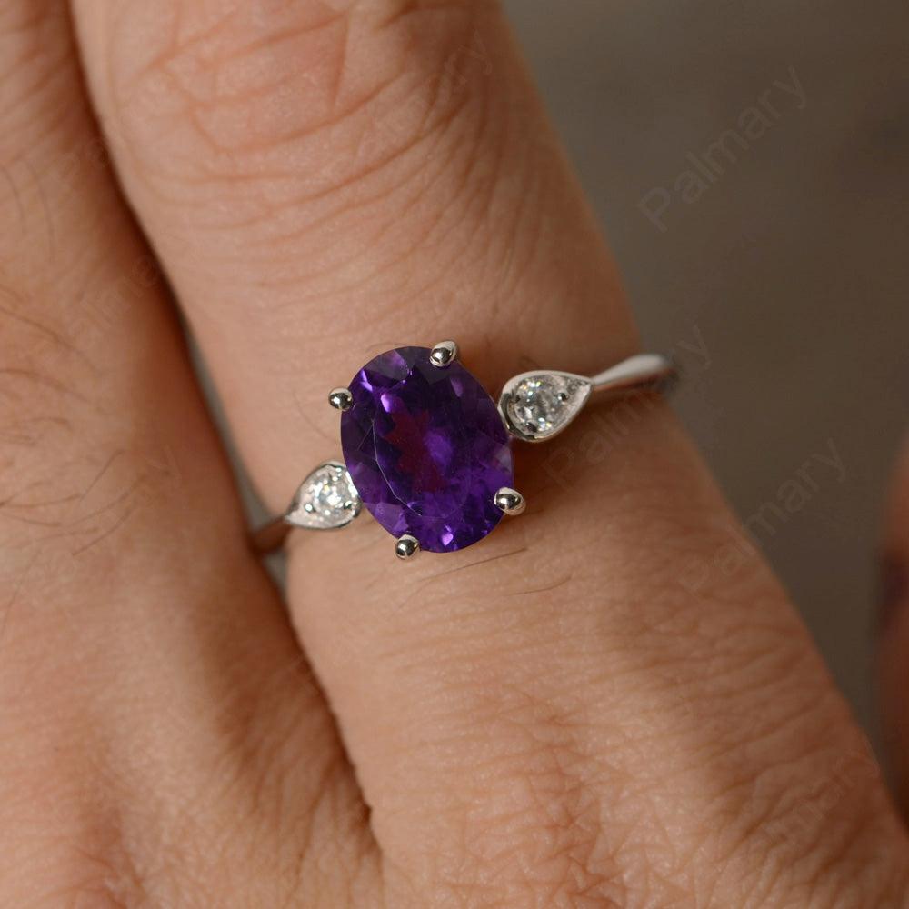 Oval Cut Amethyst Engagement Ring - Palmary
