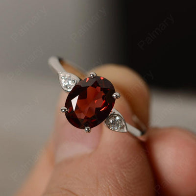 Oval Cut Garnet Engagement Ring - Palmary